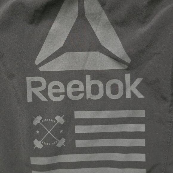 Reebok Athletic Training Shorts Men’s Large Black Graphic Logo BK4598 - Picture 2 of 7